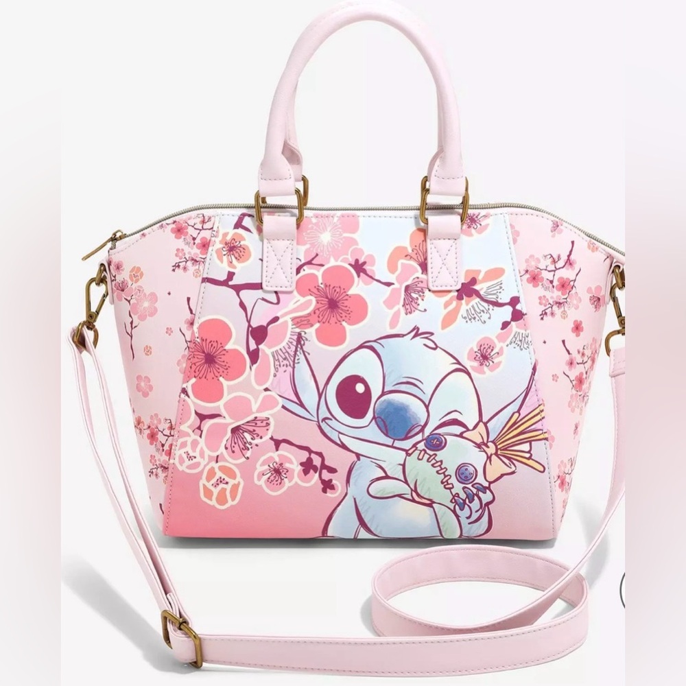 Loungefly Disney Stitch Cherry Blossoms Satchel Bag